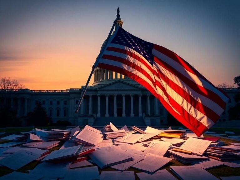 Flick International A sunset view of the U.S. Capitol building with an American flag in the foreground