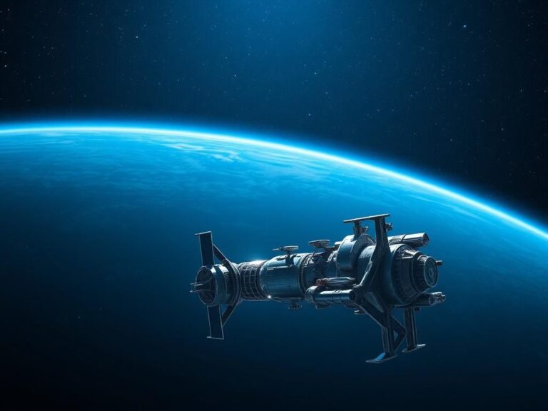 Flick International Futuristic view of a partially constructed commercial space station in low Earth orbit