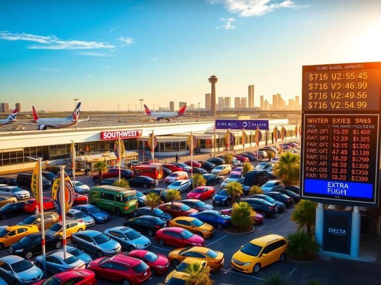 Flick International Aerial view of Louis Armstrong New Orleans International Airport bustling with Super Bowl fans