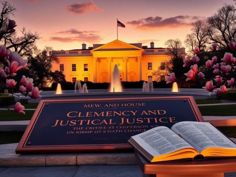 Flick International Serene evening view of the White House fountains surrounded by blooming magnolia trees