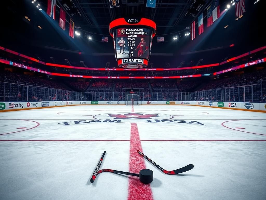 Flick International Intense championship hockey scene at TD Garden during overtime