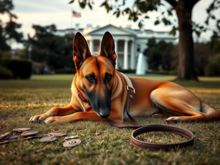 Flick International Belgian Malinois K-9 lying peacefully on grassy patch