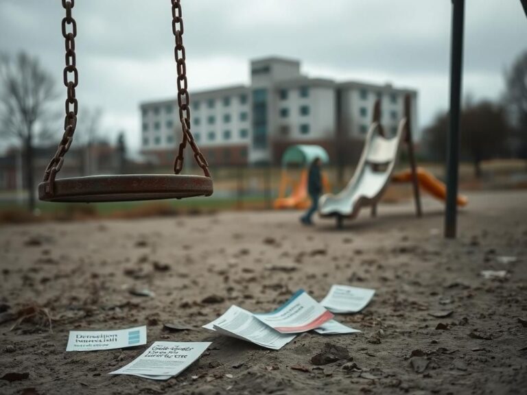 Flick International A faded playground symbolizing lost childhood innocence and the impact of detransitioning.