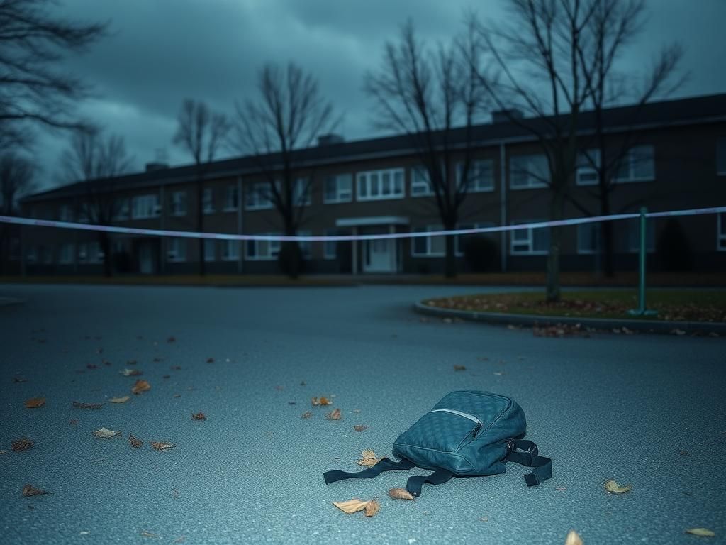 Flick International Empty schoolyard outside Risbergska School in Orebro, Sweden, after a tragic shooting