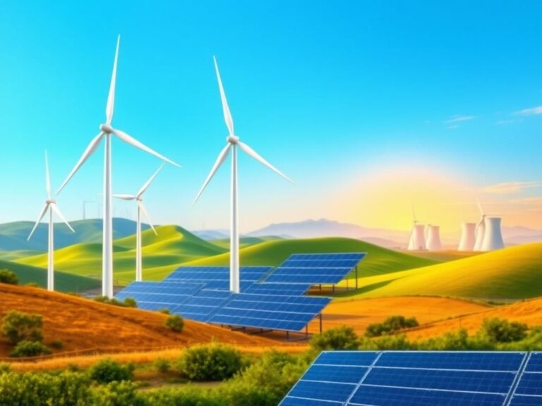 Flick International Modern wind farm with white turbines against a blue sky symbolizing renewable energy progress