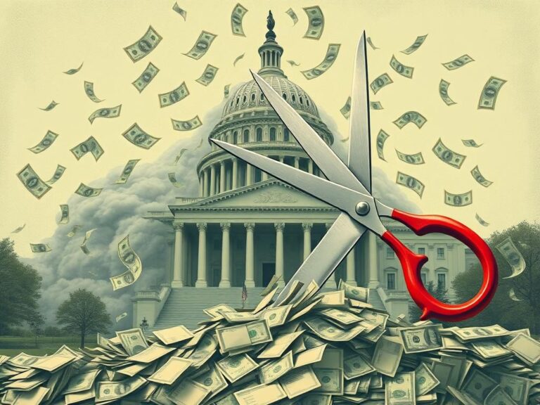 Flick International A symbolic representation of the U.S. Capitol surrounded by a swirl of money bills, symbolizing government waste