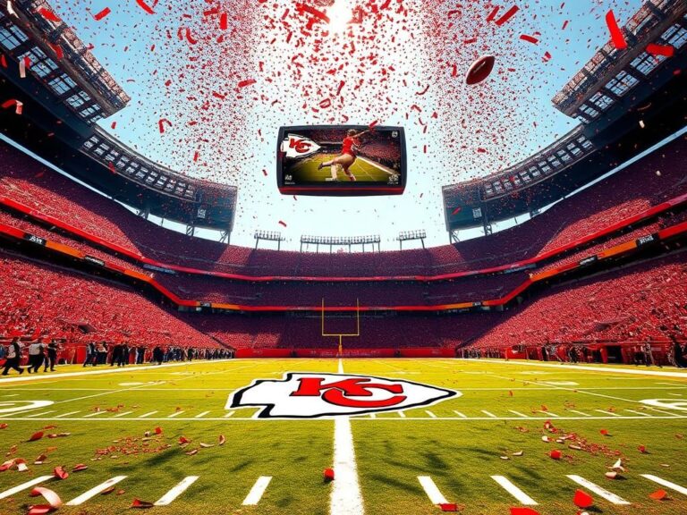 Flick International A vibrant football stadium filled with cheering Kansas City Chiefs fans in red and gold.