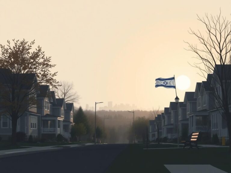 Flick International Somber suburban street in Tenafly, New Jersey, symbolizing normalcy with autumn leaves and cozy homes.