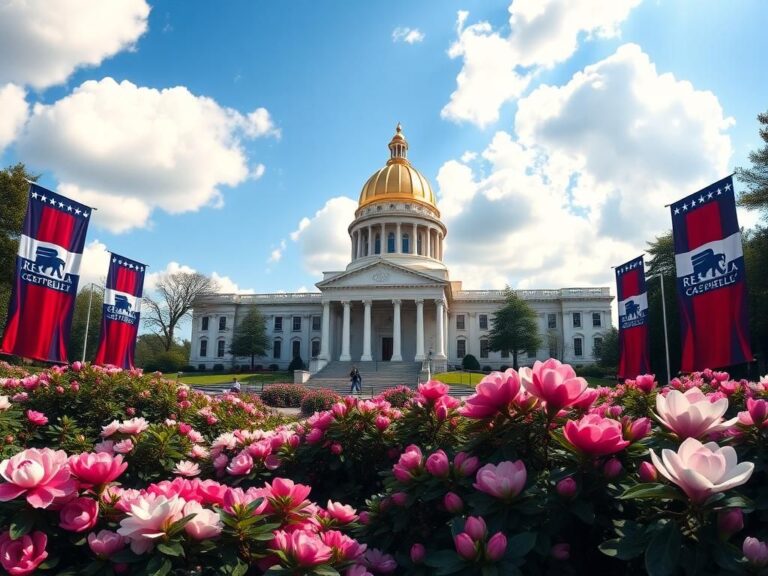 Flick International Panoramic view of the Georgia Capitol building with golden dome