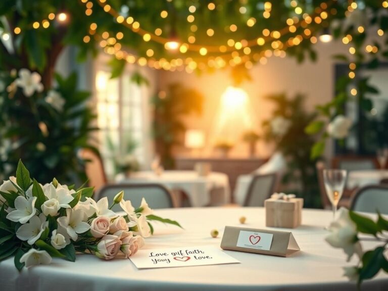 Flick International A romantic table set for two with twinkling lights and a love note