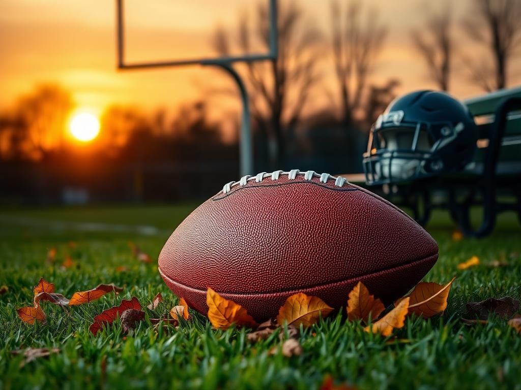 Flick International A worn NFL football on a grassy field covered in autumn leaves symbolizing retirement