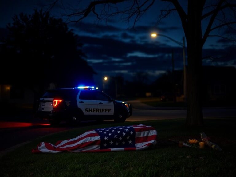 Flick International Hinds County Sheriff's Office patrol car with flashing lights responding to a domestic call in Terry, Mississippi