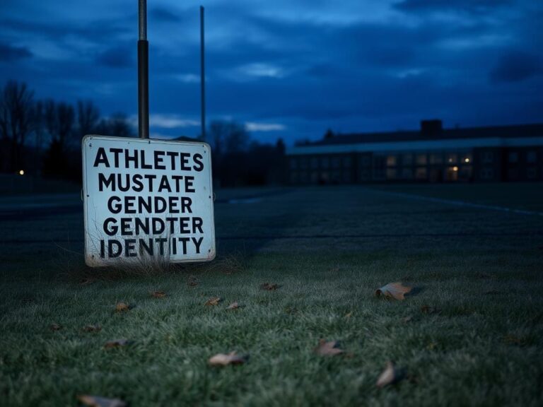 Flick International A desolate high school sports field at dusk with a goalpost silhouetted against a darkening sky