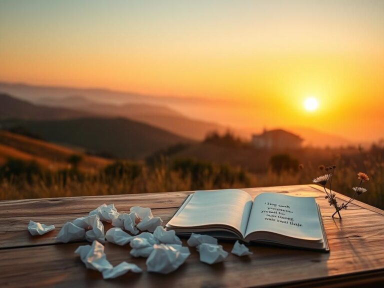 Flick International Tranquil California sunset landscape with a wooden desk symbolizing challenges