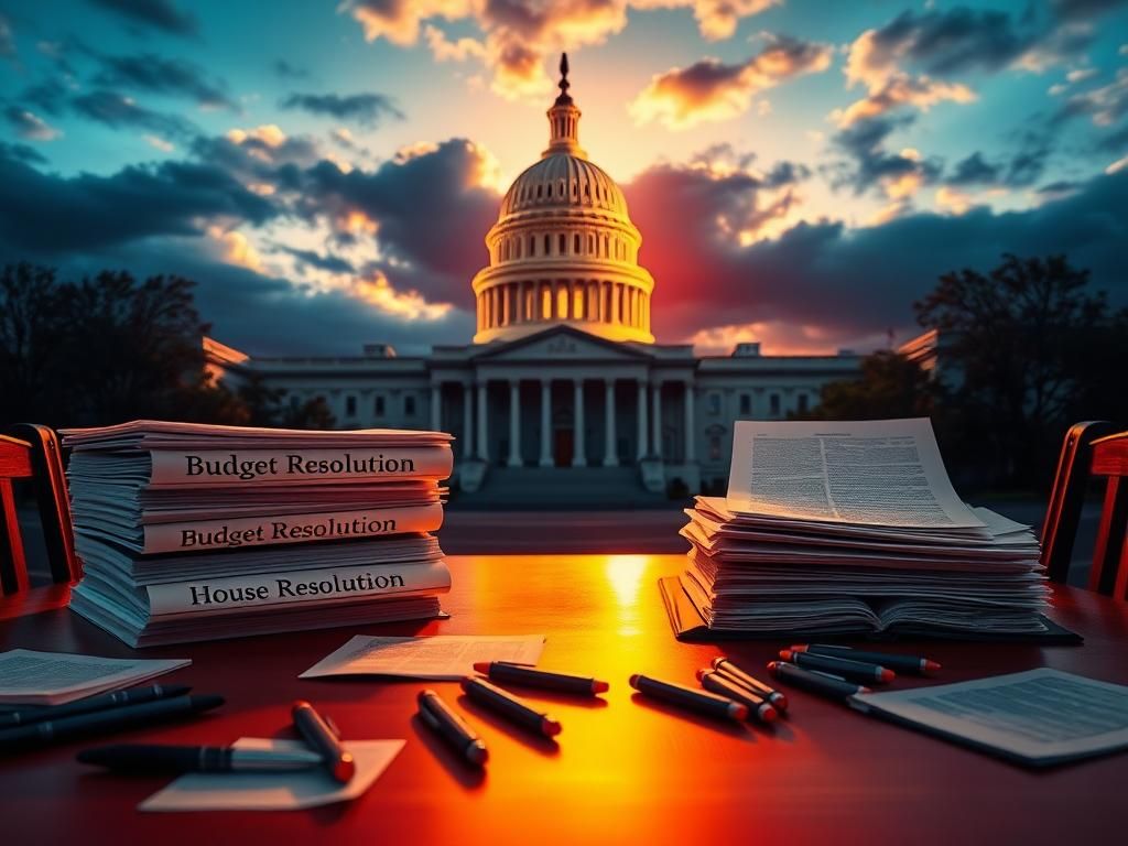 Flick International A dramatic depiction of the U.S. Capitol building during sunset symbolizing political tension