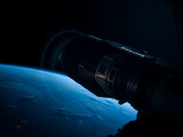 Flick International Close-up of the Boeing Starliner spacecraft at the International Space Station in low Earth orbit