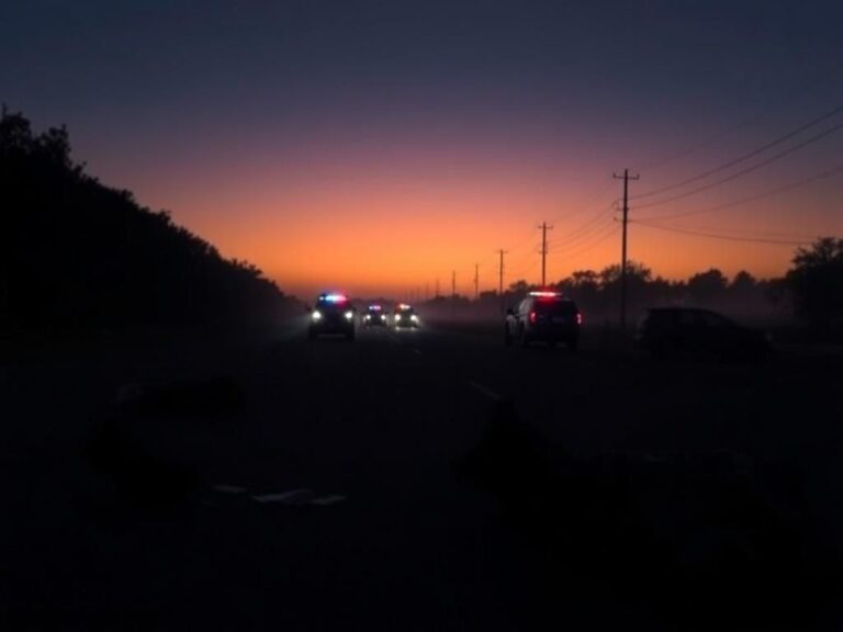 Flick International A dark, empty Texas road at dawn after a law enforcement operation