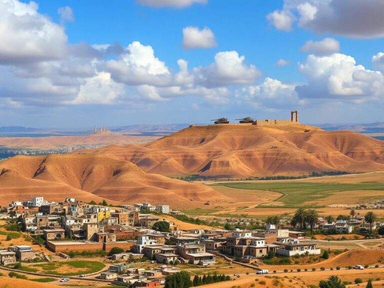 Flick International Panoramic view of the West Bank landscape with hills, valleys, and settlements