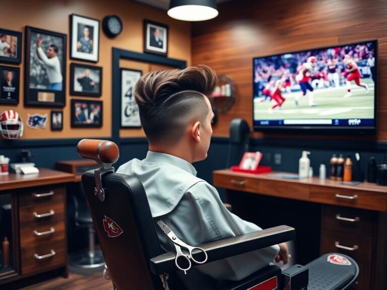 Flick International Interior of a modern barber shop showcasing transformation tools