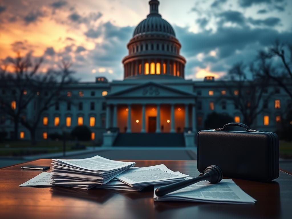 Flick International Exterior of the United States Capitol building at dusk displaying its grand architecture