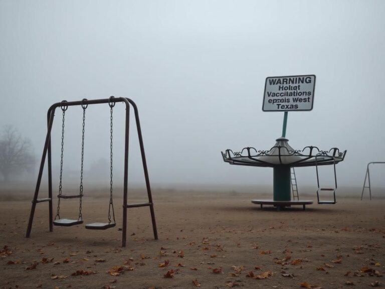 Flick International An empty playground in West Texas symbolizing the impact of the measles outbreak