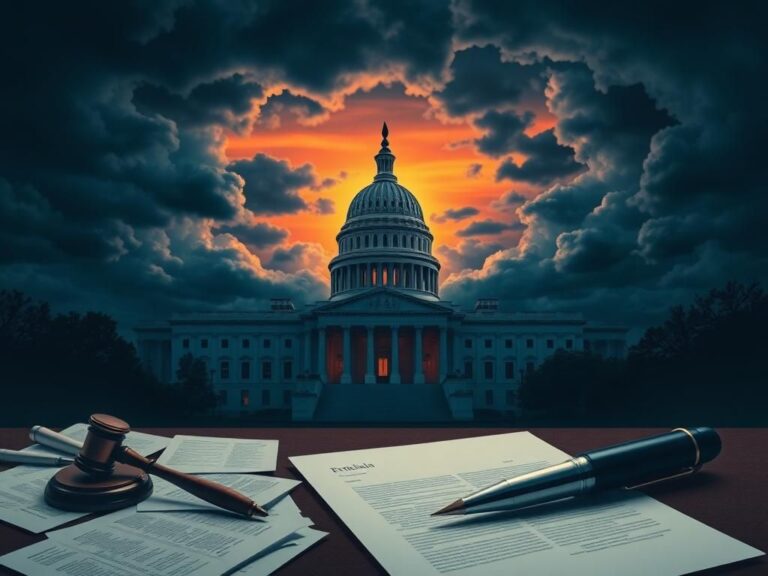 Flick International Dramatic view of the U.S. Capitol at sunset with storm clouds