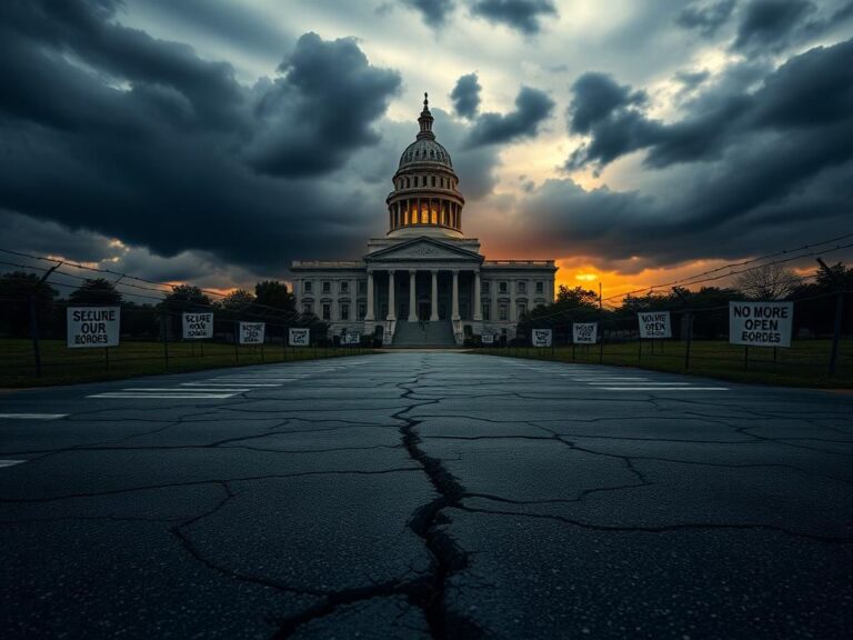 Flick International Dramatic view of Alabama state capitol building amidst stormy skies and barbed wire