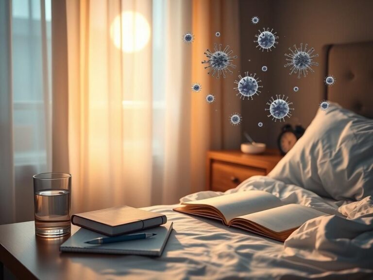 Flick International Serene bedroom scene with moonlight, health books, and a digital clock indicating late night