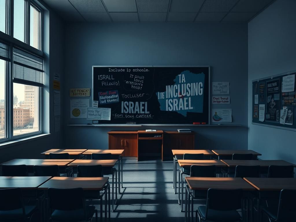 Flick International Empty classroom in New York City highlighting educational biases