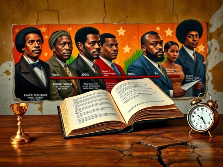 Flick International A historical timeline celebrating Black excellence with portraits of influential figures.