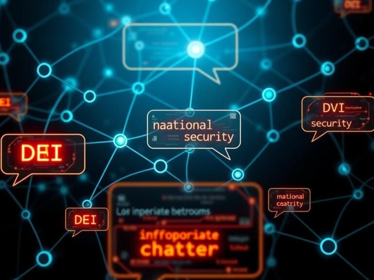 Flick International Abstract representation of a digital communication network illustrating chatrooms