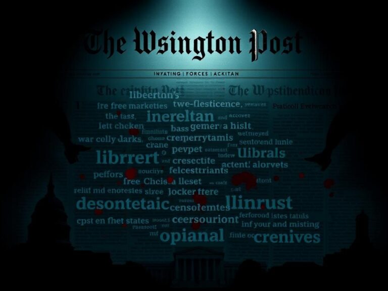 Flick International Abstract representation of the Washington Post opinion page highlighting dissent and disarray