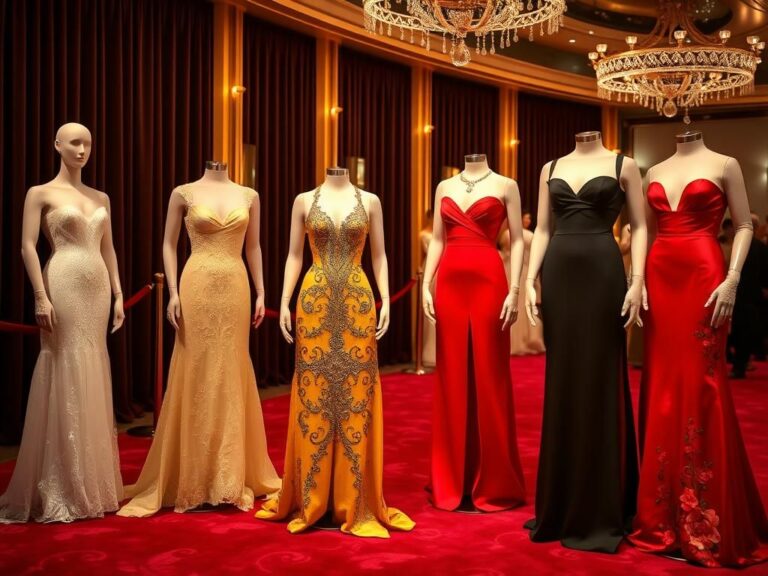 Flick International A showcase of iconic Oscars dresses displayed on mannequins