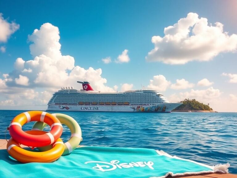 Flick International Disney Cruise Line ship sailing on calm ocean waters