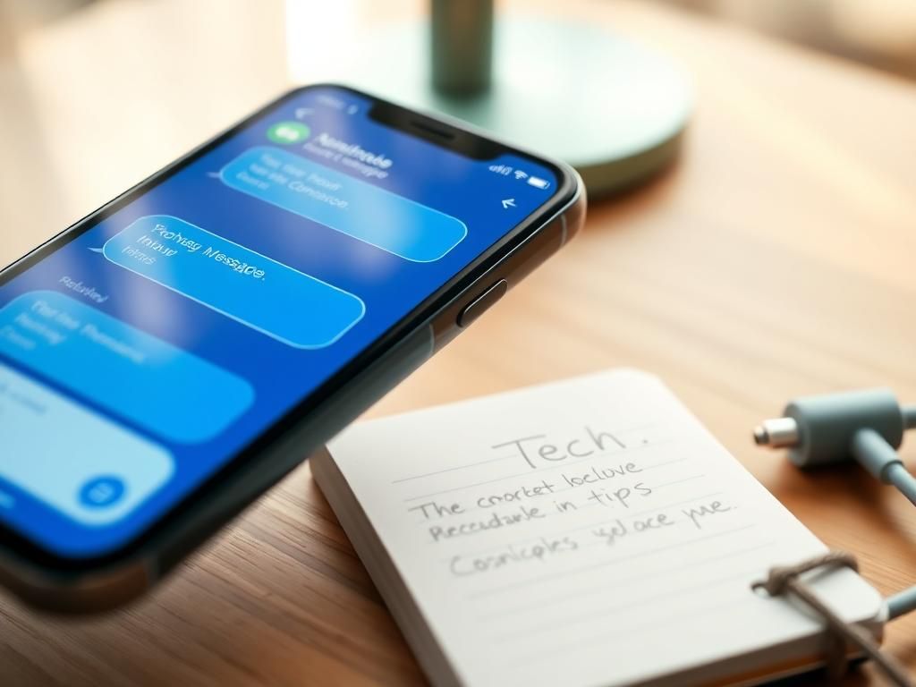 Flick International Close-up of an iPhone displaying the Messages app with blue and green chat bubbles