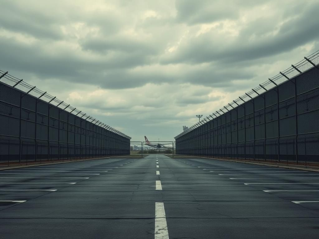 Flick International Exterior view of a large immigration detention facility in Newark, N.J.