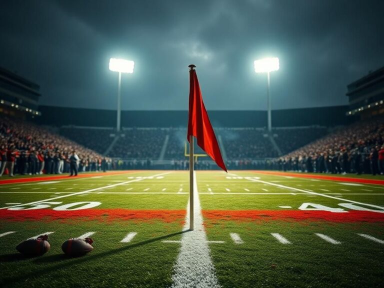 Flick International Football field during Ohio State-Michigan brawl, showcasing chaos and rivalry