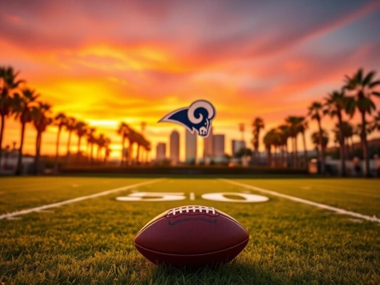 Flick International A dynamic football field in Los Angeles during sunset