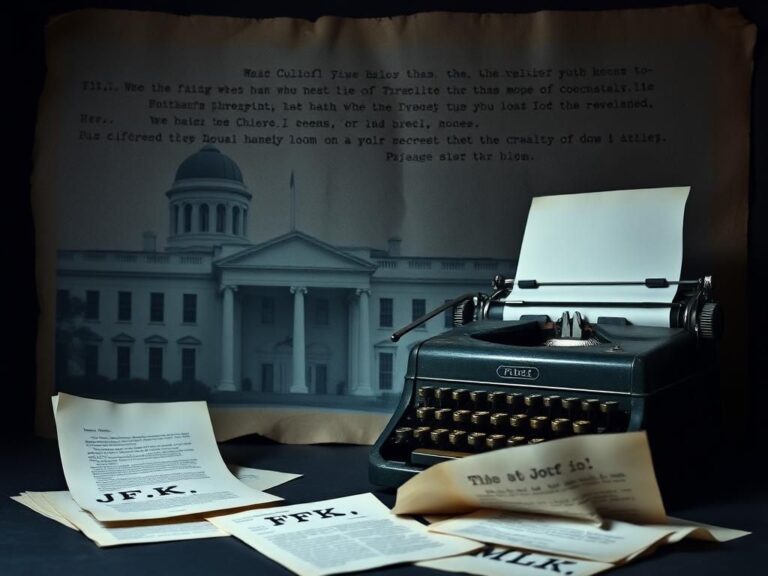 Flick International A vintage typewriter and historical documents hinting at JFK, RFK, and MLK assassination secrets