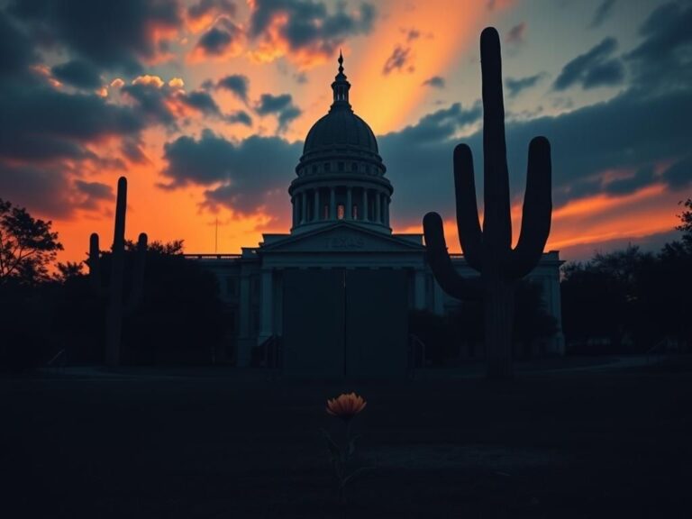 Flick International Texas state capitol building at dusk with closed doors symbolizing restricted access to medical treatment