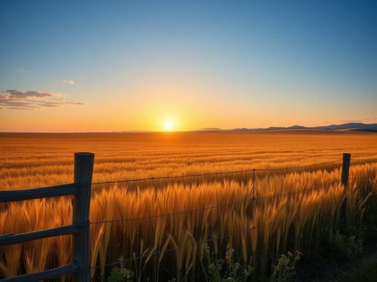 Flick International A serene landscape of a golden wheat field under a bright blue sky