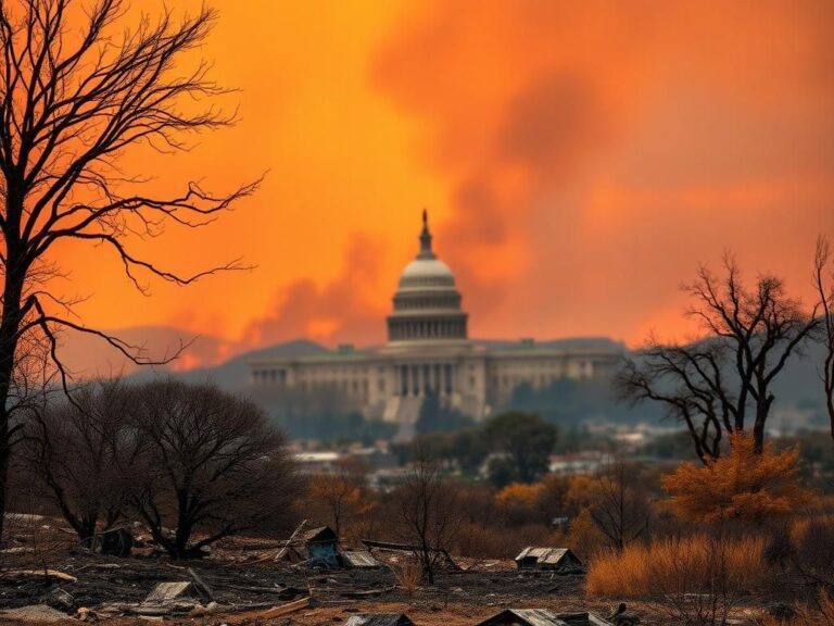 Flick International Charred landscape of a California wildfire with burnt vegetation and homes