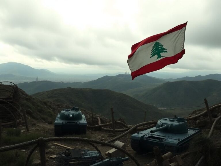 Flick International Rugged terrain along the Lebanon-Israel border with abandoned military equipment