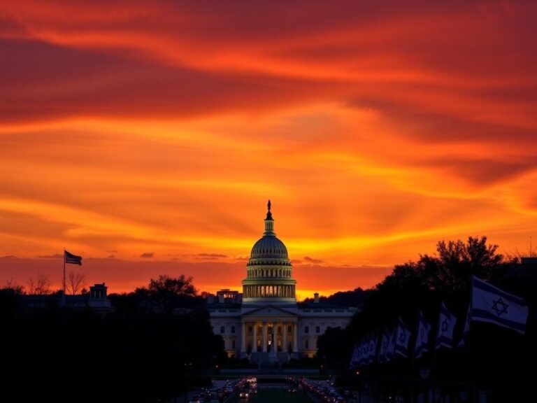 Flick International A dramatic sunset over the Washington D.C. skyline with the White House silhouette