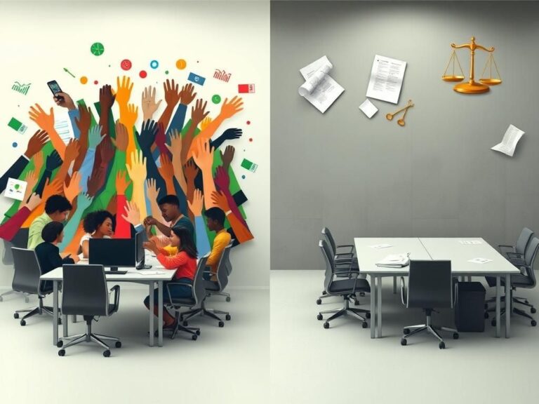 Flick International A vibrant office scene contrasting diversity and uniformity