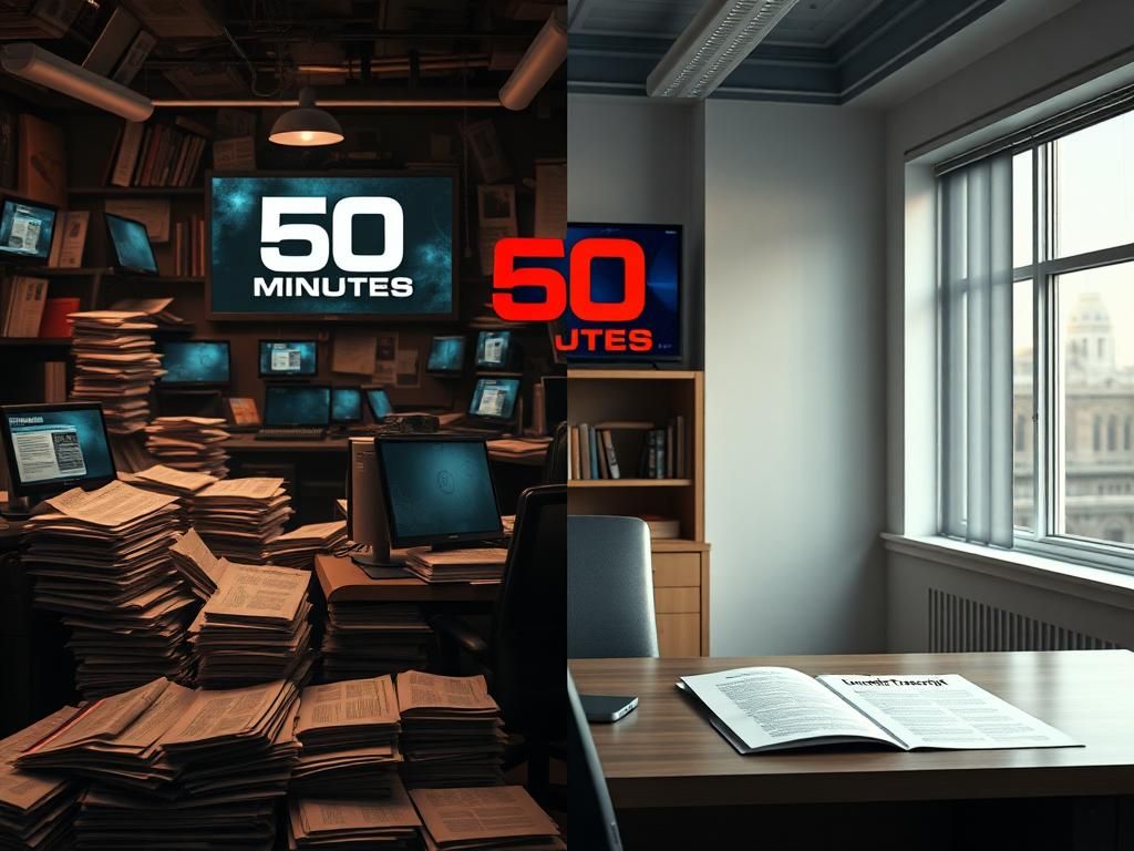 Flick International Split-screen concept depicting chaotic newsroom and serene office setting