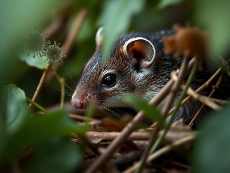 Flick International Close-up of a northern short-tailed shrew in its natural habitat, surrounded by foliage