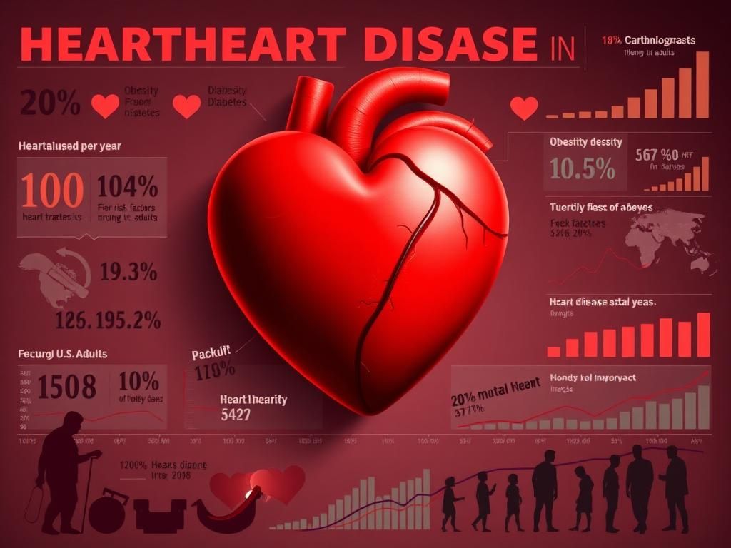 Flick International Infographic illustrating heart disease statistics in America