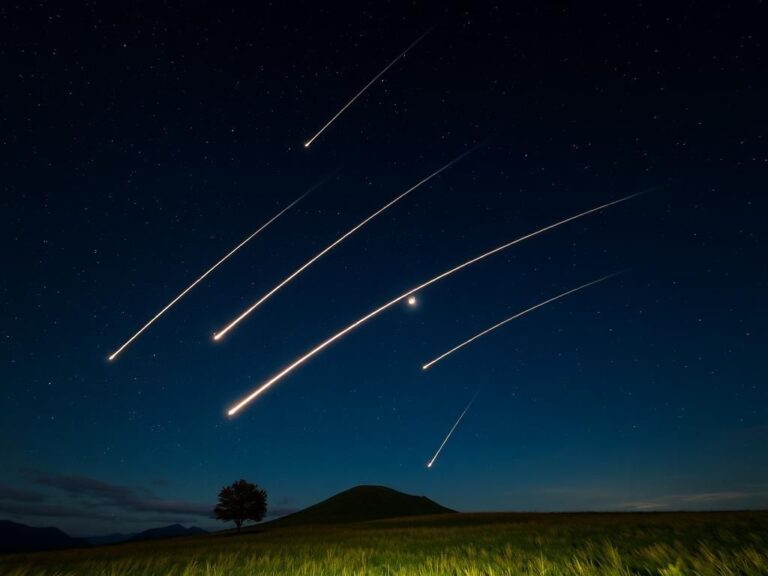 Flick International A breathtaking view of the Orionid meteor shower lighting up the night sky