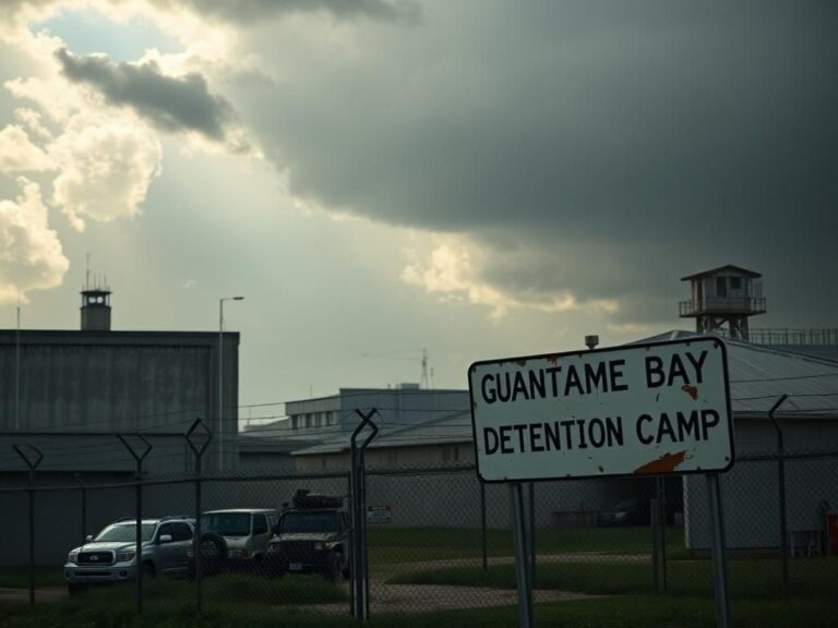 Flick International Guantanamo Bay Detention Camp with barbed wire and stormy sky